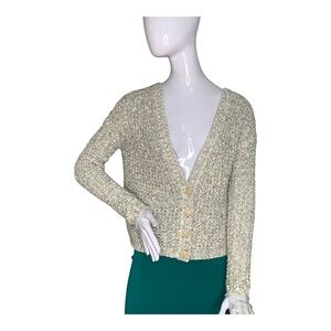 Free People Chunky Open Knit Texture Cardigan Open Front Buttons Closure Size XS